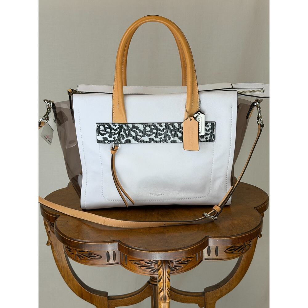 NWT COACH Bleecker Riley Tote White Shopper Bag # 0382 M1382-30161